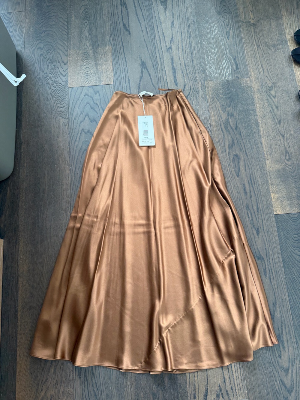 NWT $1100 Heirlome Satin Maxi Skirt in Sepia (bronze)